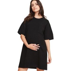Hatch Reese Knit Black Shirt Dress